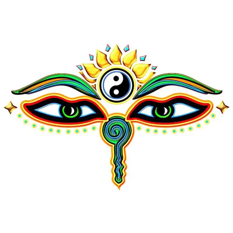 

13cm x 9cm for Buddha Eyes Mystical Religion Laptop Car Stickers Waterproof RV Decal Trunk Windows Vinyl Car Wrap