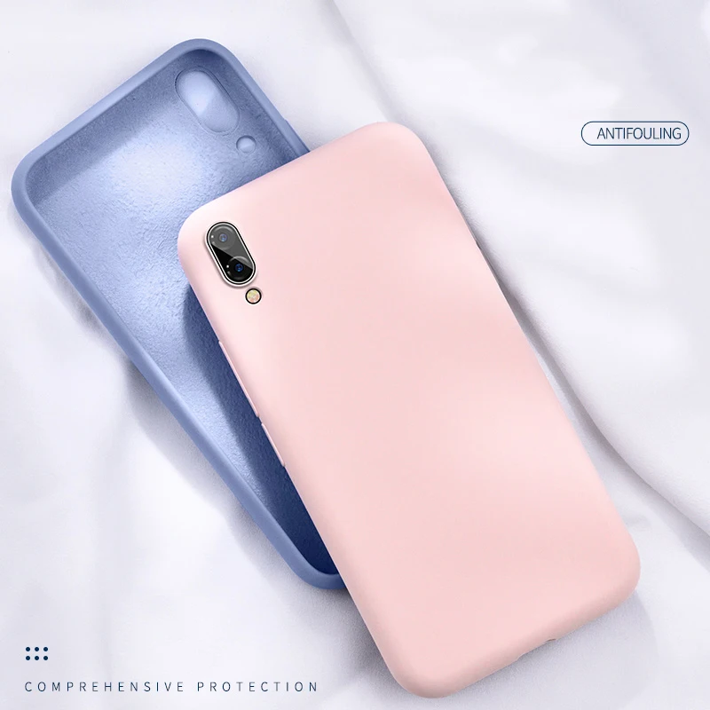 Роскошный чехол карамельного цвета из жидкого силикона ТПУ для Huawei P40 P30 P20 Lite Y5 Y6 Y7