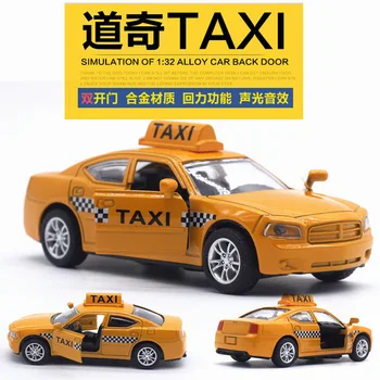 

1:32 Alloy Diecast Model Vehicles Car for taxi Sound Light Pull Back Car Toy Miniature Scale Model Cars Toys Children Gift