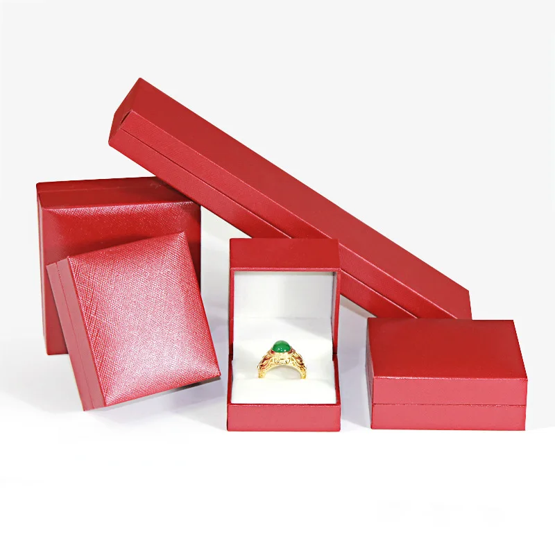 

1 Pcs Cardboard Jewelry Set Gift Box Ring Necklace Bracelets Earring Gift Packaging Boxes With Sponge Inside Rectangle