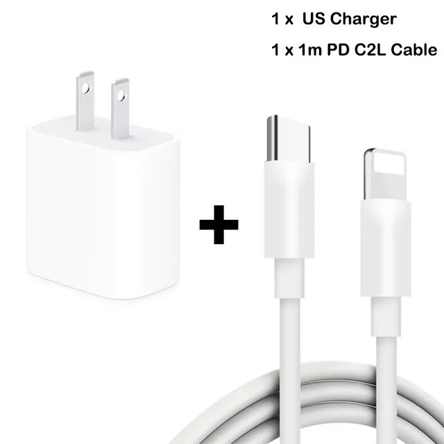 18 Вт PD usb type C зарядное устройство адаптер для iPhone 11 Pro Xr X Xs Max 8 Plus Быстрая зарядка ЕС США вилка зарядное устройство для устройств Apple - Цвет: US n Cable