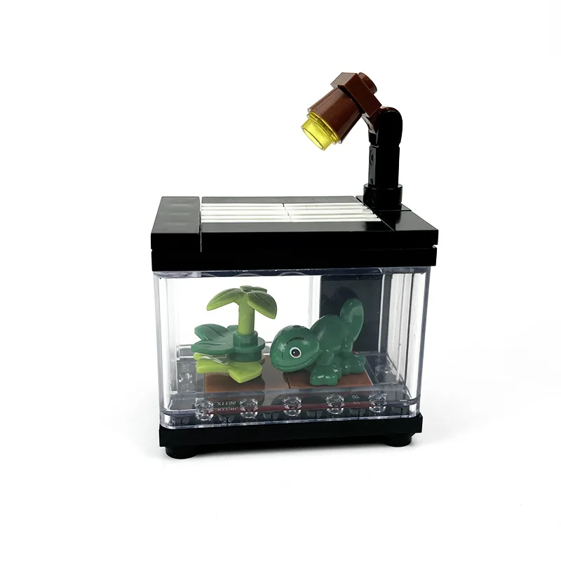 Small Particle Building Block Fish Tropical Animals Tank Compatible MOC DIY Mininatures Model Creative Gift Bricks Kid Toys