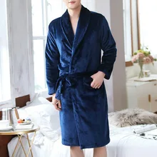 MJARTORIA, мужские халаты, фланелевый Халат, v-образный вырез, длинный рукав, модные, повседневные, пара, халаты, плюшевая шаль, кимоно, теплый мужской халат, пальто