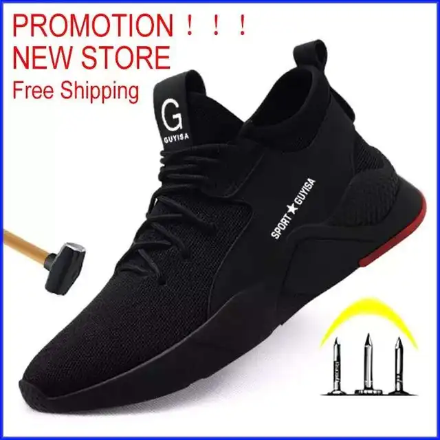 US $14.65 Free shipping Work Safety Boot Men Steel Toe Safety Shoes Puncture-Proof Outdoor Sneakers Men shoes
