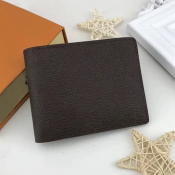 

Luxury Design Women Wallet Genuine Leather Bifold Short Wallets Business Male Purse Pouch Multi-functional Cards Wallet With box