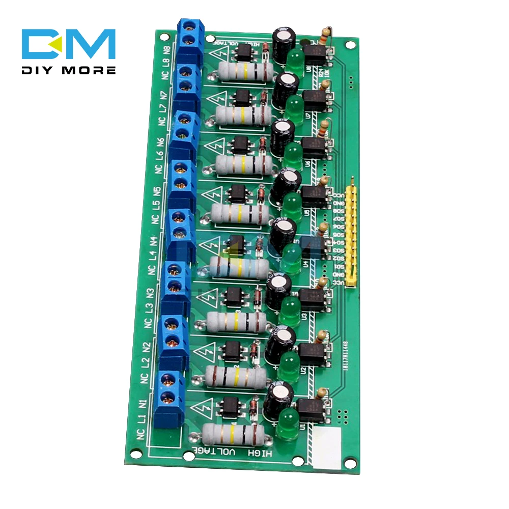 8 канальный AC 220V 3V 5V канальная оптопара изоляционная тестовая плата
