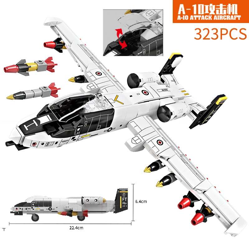 Конструктор Военная серия атака самолета строительные блоки Harrier Jet Fighter самолет