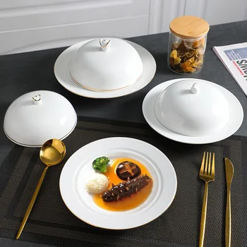 

Ceramic Phnom Penh Hotel Western Restaurant Steak Plate Abalone Plate Sea Cucumber Cover Fin Cup Cutlery Set Creative