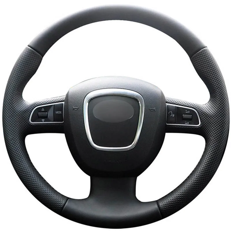 

Top Micro Fiber Leather Steering Wheel Hand-stitch on Wrap Cover For Audi A3 8P 2008-13 A4 B8 2008-10 A5 2008-10 A6 C6 2007-11