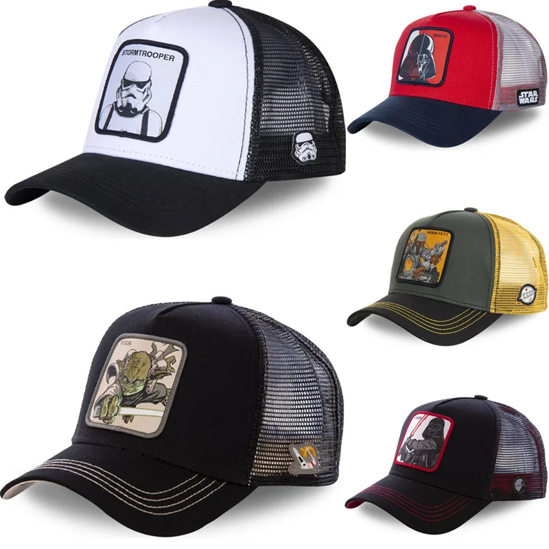Gorra de malla con estampado de Disney Star Wars para hombre y mujer, gorro de malla con estampado de Mickey y Anime, Snapback, Gorra de béisbol de algodón, Hip Hop, papá, triangulación de envíos - Para los fanáticos del fútbol