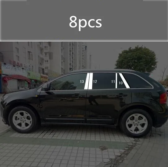 8 pcs Автомобильный Стайлинг из нержавеющей стали оконная стойка отделка для Ford Edge 2010 2011 2012 2013 - Название цвета: 8 pcs