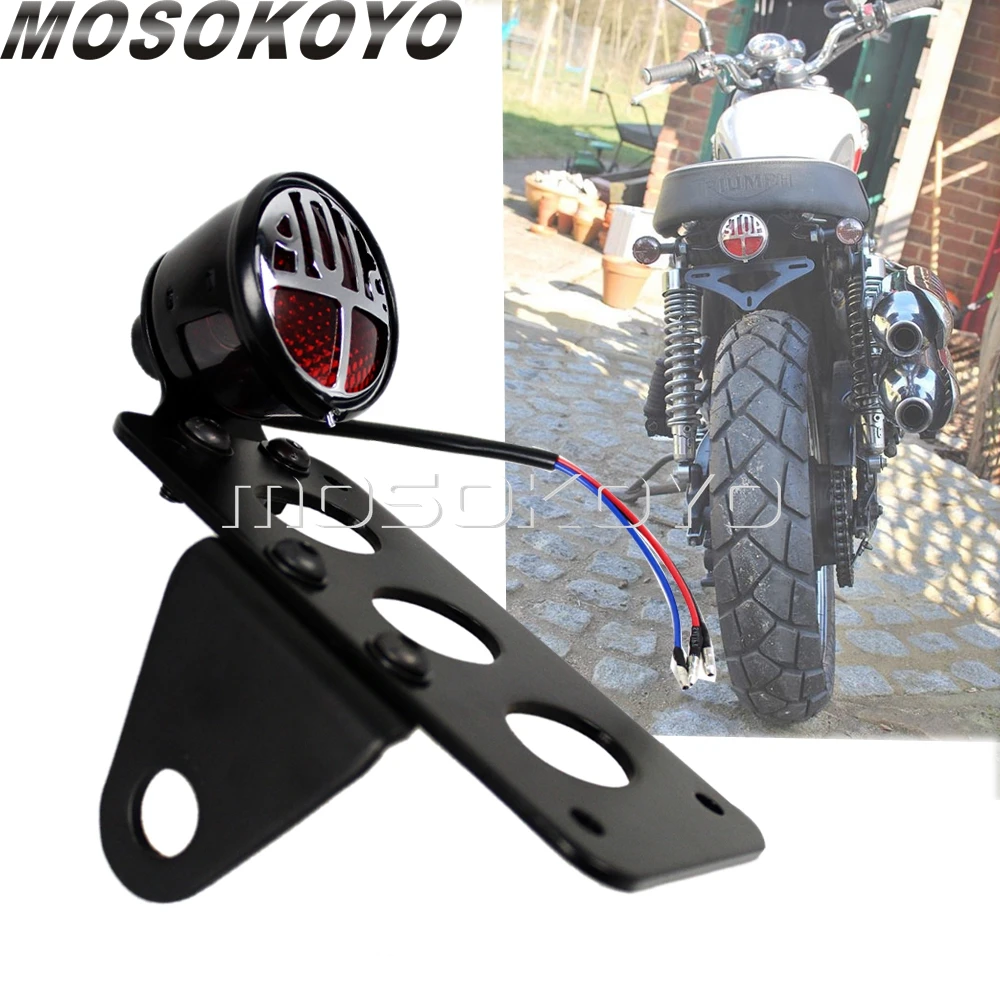 

Motorcycles Rear Brake Taillight w/ Side Mount 7''x 4" License Plate Bracket Lights For Harley Sportster 883 Scrambler