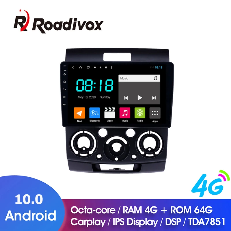9 &quotAndroid 10 0 ОЗУ 4 Гб ПЗУ 64 ГБ для Ford Everest Ranger Mazda bt-50 автомобильный dvd gps-навигатор