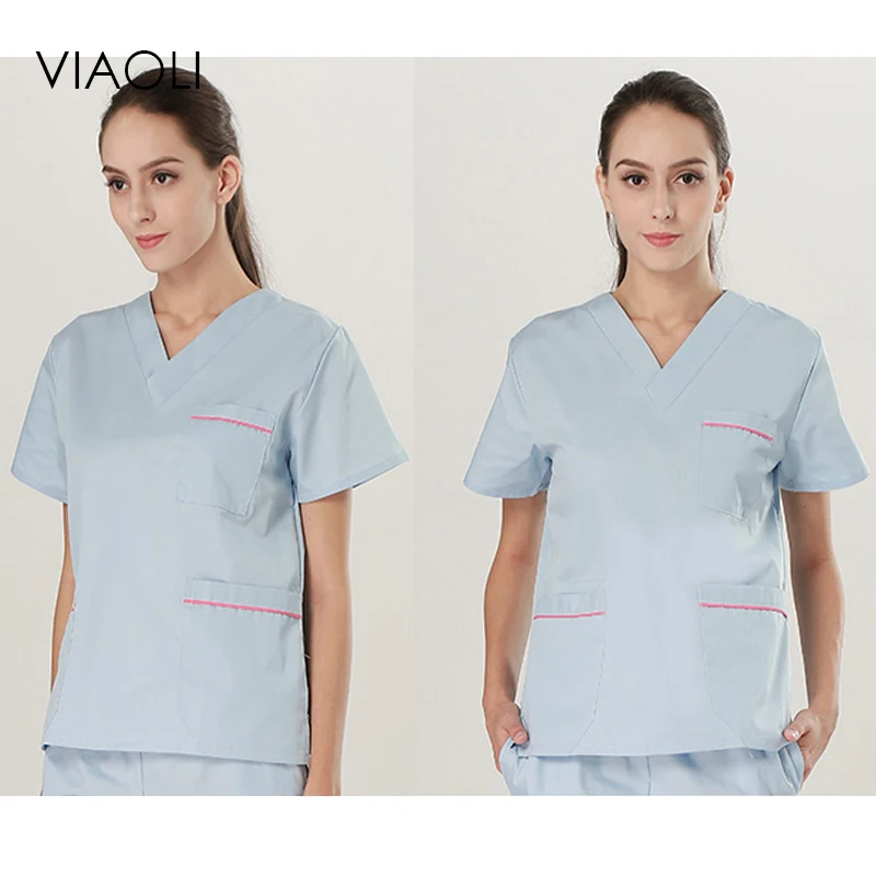 Viaoli Women Uniform Medicos Medical Suit Lab Medical Coat Clothing Scrubs Nurse Short Sleeve Uniform Nurse Clothing Uniformes