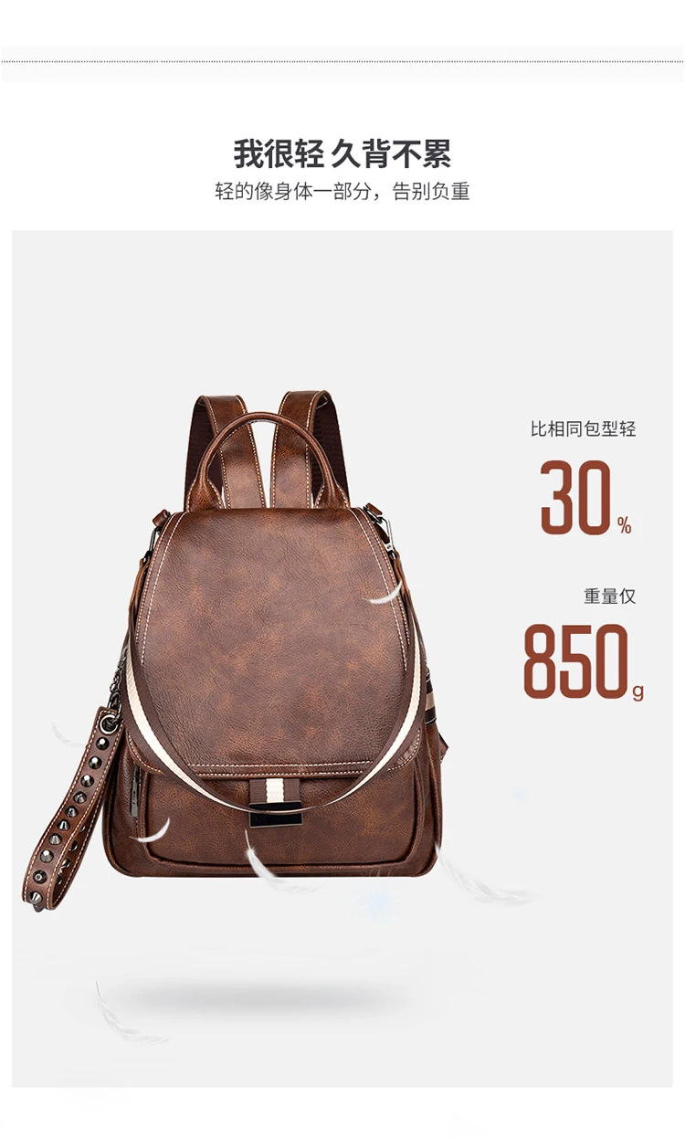 Couro genuíno mochila feminina 2020 nova moda