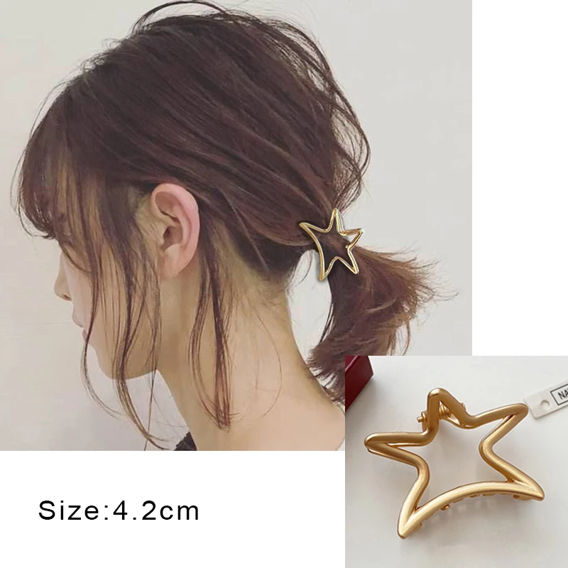 mini hair clips 2022 Korean Metal Geometric Hair Claw Barrettes Elegant Hair Clip Crab Hollow Out Hairpin Headwear Women Girl Hair Accessories hair clips for women Hair Accessories