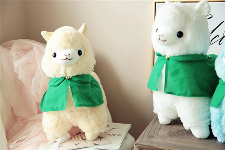 1 шт. 35 см японский Alpacasso мягкие игрушки Kawaii овца Альпака с плащом Куклы Мягкие животные игрушки Дети Рождественские подарки