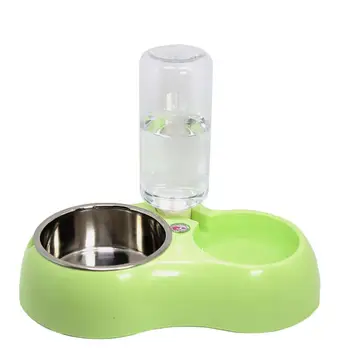 

310g Pet Dog Cat Automatic Feeder Bowl for Dogs Drinking Water 400ml Bottle Kitten Bowls Slow Food Feeding Container Supplies