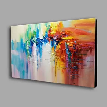 

Hand Painted Abstract Colorful Oil Painting on Canvas Art Wall Pictures For Living Room Home Decor