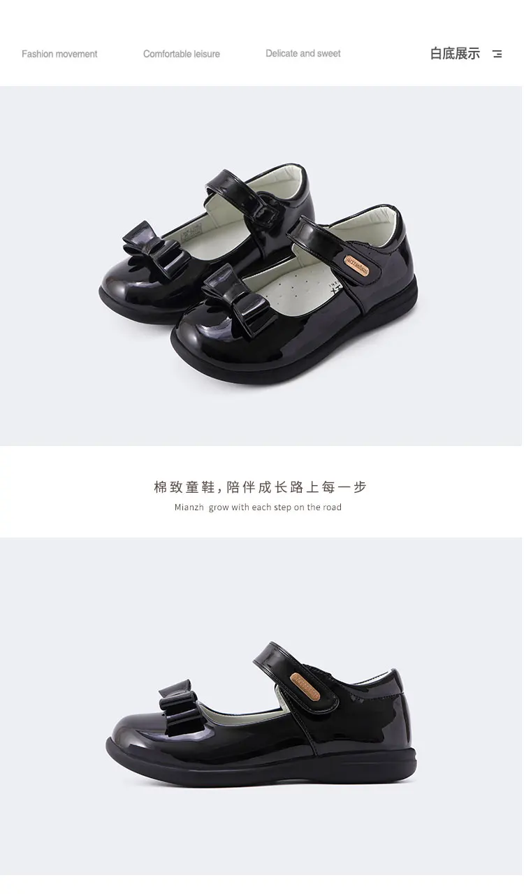 children's shoes for sale ULKNN Children's Flat Shoes For Girl  Kid Bowtie Shoes Baby Girl For Toddlers Princess School Shoe Pu Letter Party New Black leather girl in boots