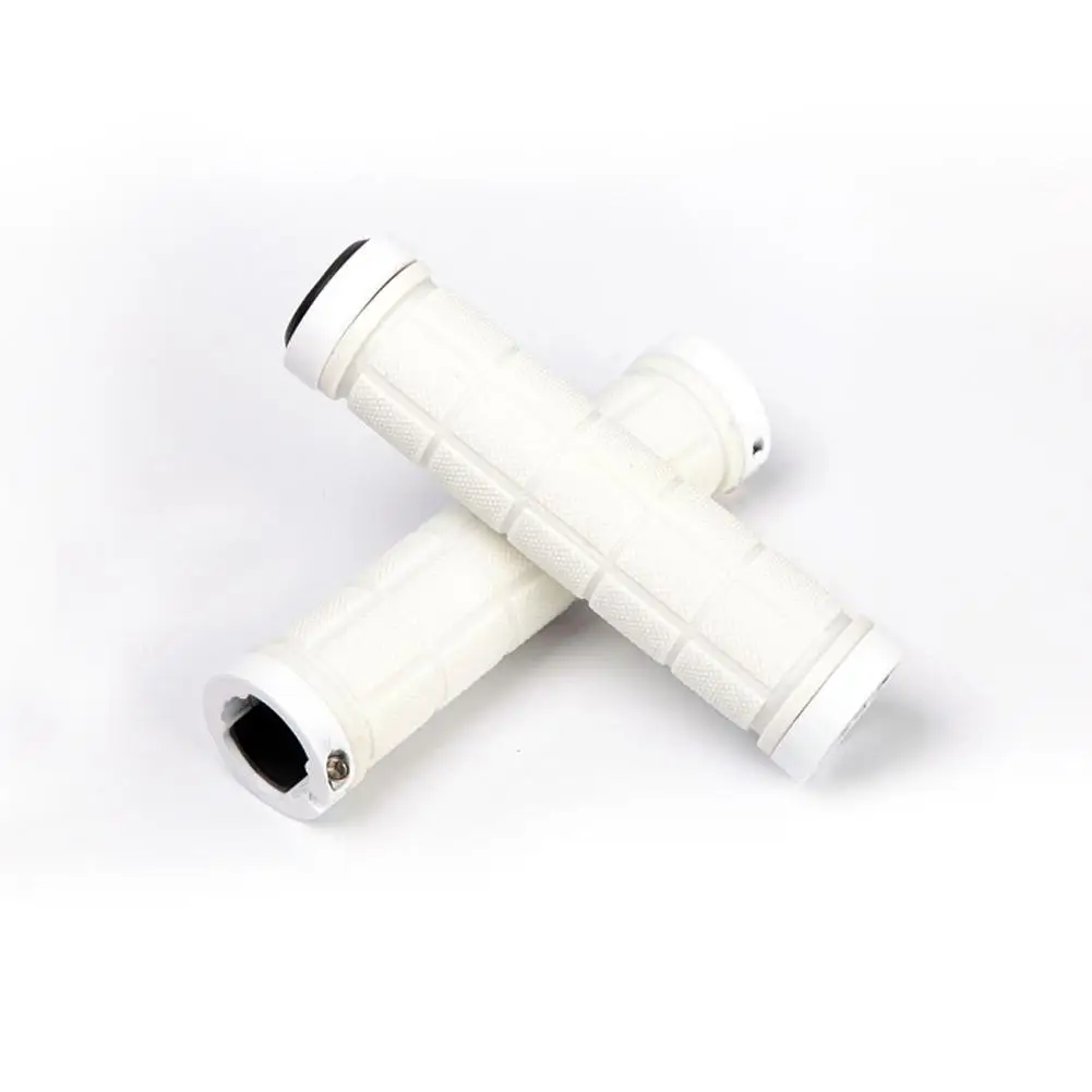 white HiMISS, 1 пара, велосипедная ручка, резиновый нескользящий замок на руль, аксессуары, ручки на руль, резина - Цвет: white