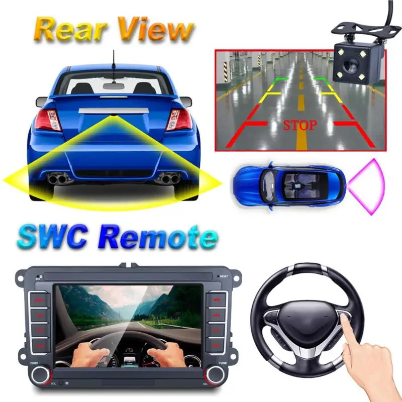 RK-A720 2 Din стерео MP5 плеер Android 8,0 Phonelink " сенсорный экран gps навигация Bluetooth WiFi FM радио для VW
