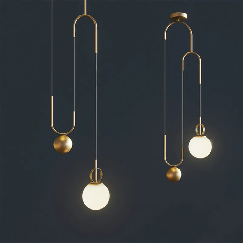 

Modern Glass Ball Led Pendant Lamp Living Room Restaurant Bar Hotel Pendant Lights Nordic Creativity Adjustable Hanging Lamp