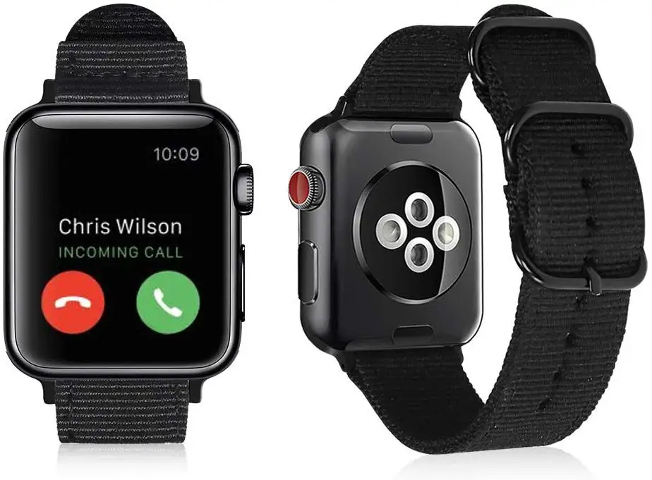 Черный Удобный нейлоновый ремешок для Apple Watch 44 мм 42 мм 40 мм 38 мм iWatch ремешок для Apple Watch серии 5/4/3/2/1 - Цвет ремешка: Черный