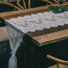 Украшение свадебного стола в стиле бохо, 40x300 см, цветочный узор, белый кружевной стол, дорожка, деревенский шик, товары для свадебной вечеринки