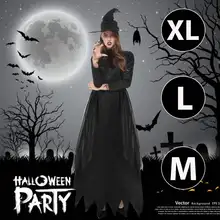 Черное платье дьявола на Хэллоуин, костюм ведьмы для взрослых, костюм для вечеринки, одежда для девочек, женщин, вампиров, Детский костюм для косплея на Хеллоуин