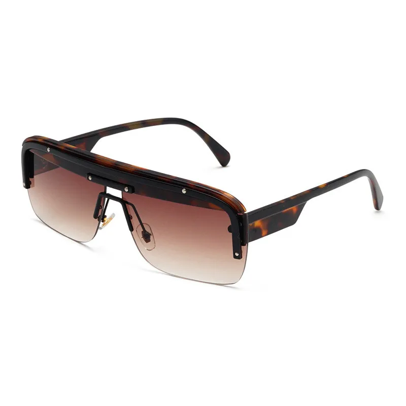 leopard brown Готические прямоугольные солнцезащитные очки для женщин и мужчин, винтажная, брендовая, дизайнерская, маленькая оправа, цветные линзы, UV400, женские солнцезащитные очки - Цвет линз: leopard brown