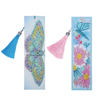 

2 Pcs DIY Diamond Painting Bookmark Tassel Bookmarks School Office Supplies Children Students DIY Crafts