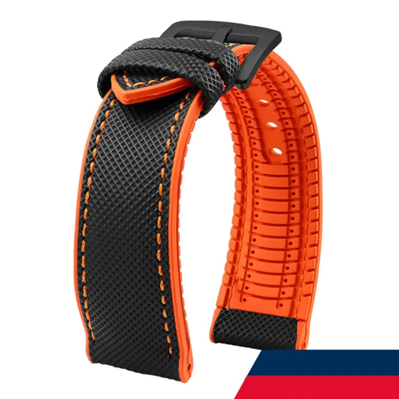 Carbon Fiber Silicone Watchband Wristband Accessories - Premium Rubber Strap in Multiple Sizes