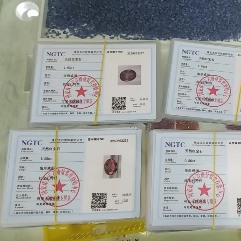 NGTC 100% Natural Stone Oval Cut 6X8 mm 1.9 Carat Loose Red Ruby Gemstone For Ring Making