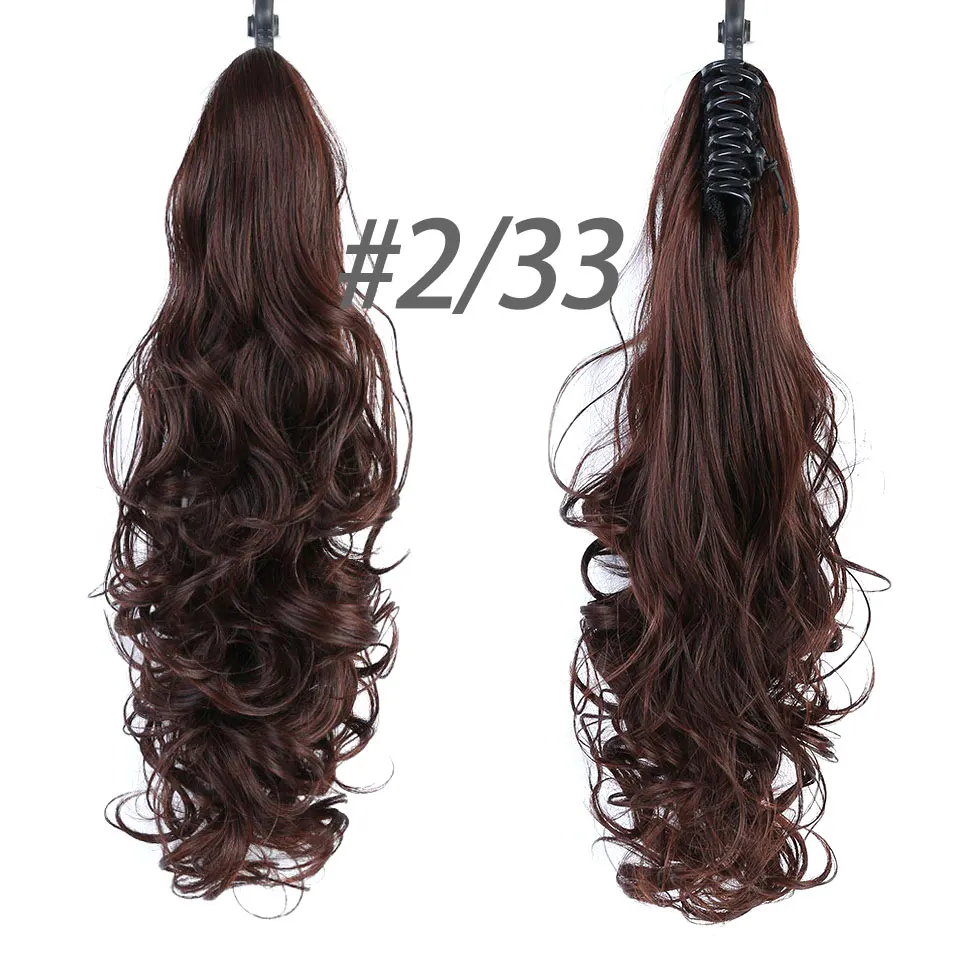 LUPU волосы длинные вьющиеся конский хвост коготь зажим в поддельные волосы для наращивания синтетические термостойкие 22 дюймов 7 цветов волосы кусок