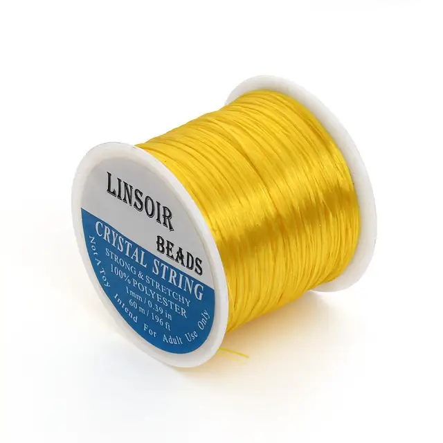 393inch/Roll Strong Elastic Crystal Beading Cord 1mm for Bracelets Stretch Thread String Necklace DIY Jewelry Making Cords Line yellow