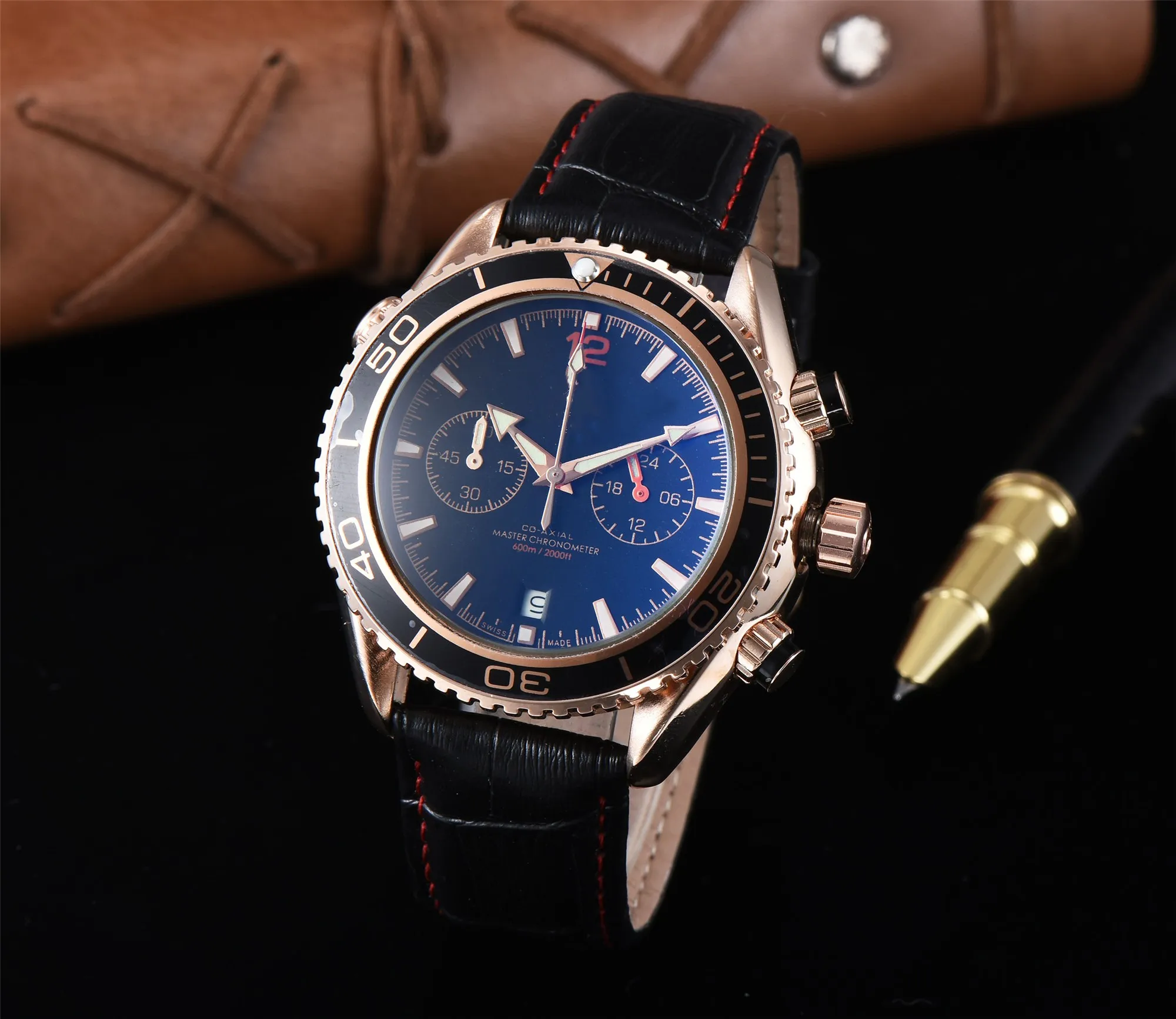 Европейский Топ лучший бренд бизнес часы с календарем Мужские Роскошные часы 007 часы юбилей aaa часы