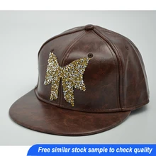 Модная женская кожаная кепка с бисером в стиле хип-хоп шляпа небольшого количества по индивидуальному заказу