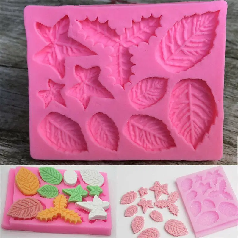 Leave Fondant Mould Baking Mold Craft Tree Flowers Leaf Cake Decorating Silicone mold | Дом и сад