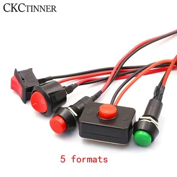 

1pcs Push button switch waterproof small car circuit wire speaker electrical mini boat shape round line
