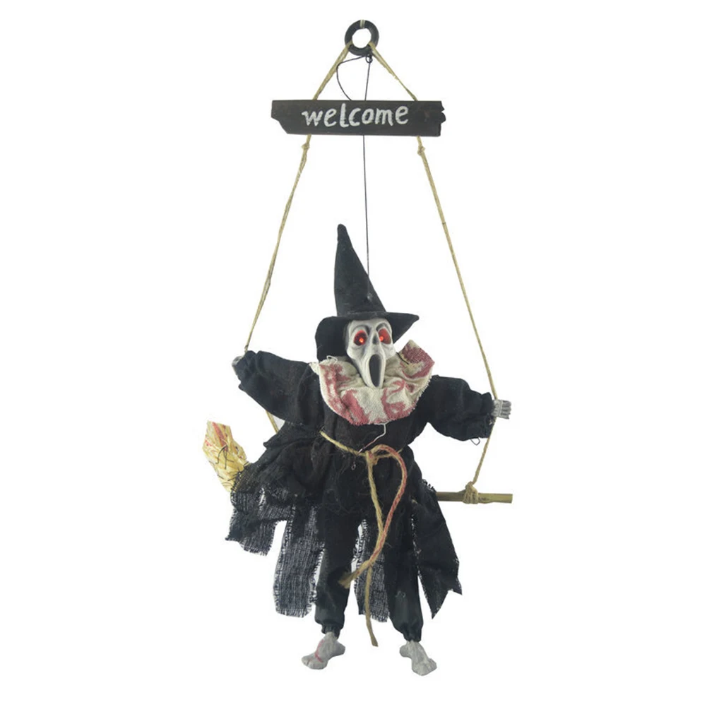 

Glowing Halloween Ghost Scary Party Doll Non Woven Hanging Witch Pendant Ornament Sound Decoration Devil Props