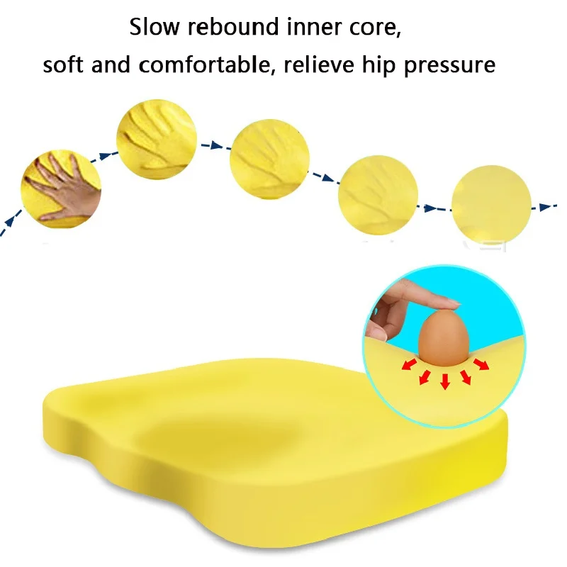 Ортопедическая подушка для копчика, подушка для стула из пены с эффектом памяти, подушка для автомобильного сиденья, подушка для защиты задней кости, для офиса, дома, путешествий, подушка для бедер