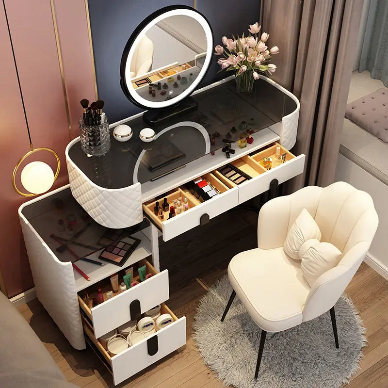 Vanity Desk Modern Dresser Table LED Mirros Household Bedroom Dr