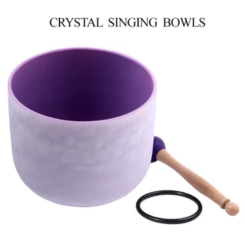 

8 inch Chakra Color Crystal SINGING BOWL 99.993% PURE Quartz for clear sounds DEEP Meditation C/D/E/F/G/A/B Note