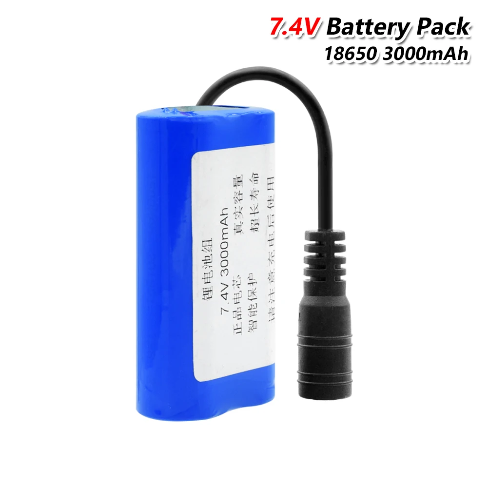 YCDC 7,4 V 3000mAh 2*18650 группа ячеек литий-ионная аккумуляторная батарея с разъемом постоянного тока для камеры видеонаблюдения RC игрушка светодиодный светильник