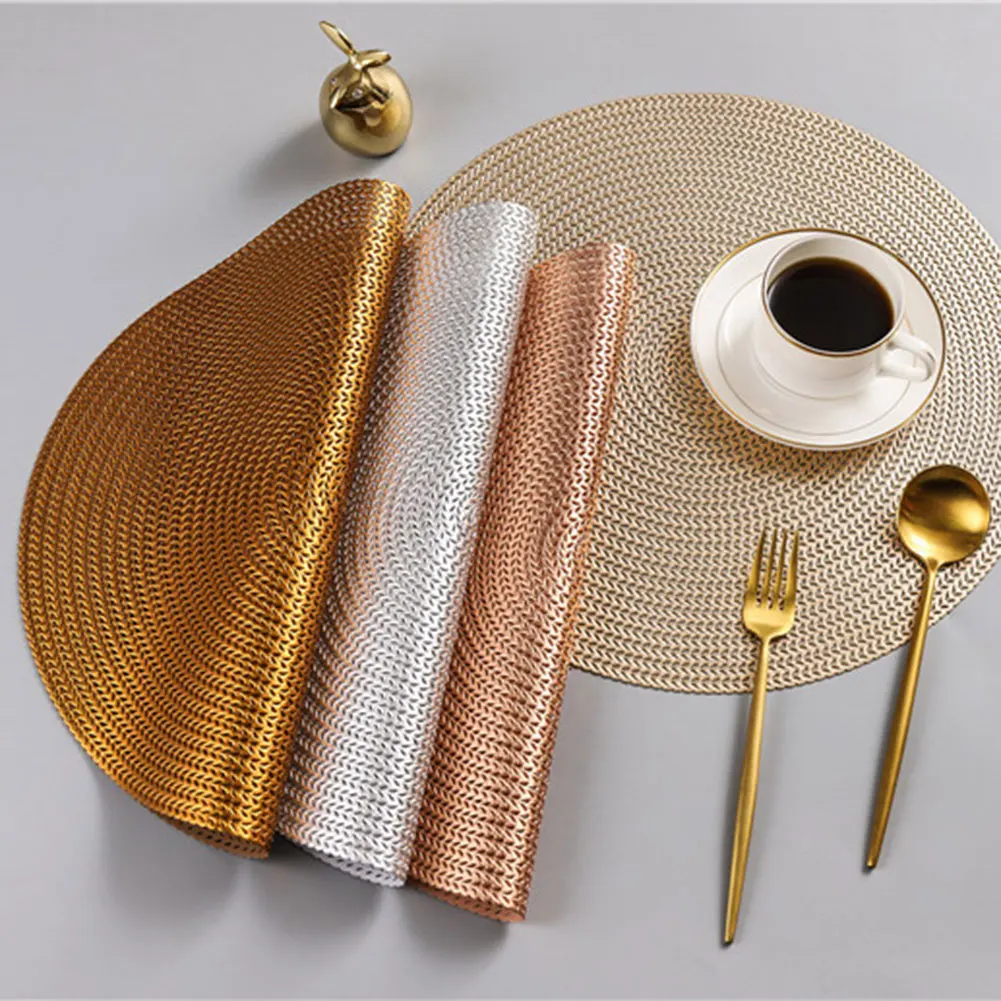 

New Nordic Round Table Mat Anti Slip Drink Coasters Insulated Solid Placemats Linen Non Slip Mat Kitchen Tool For Home Decor A05