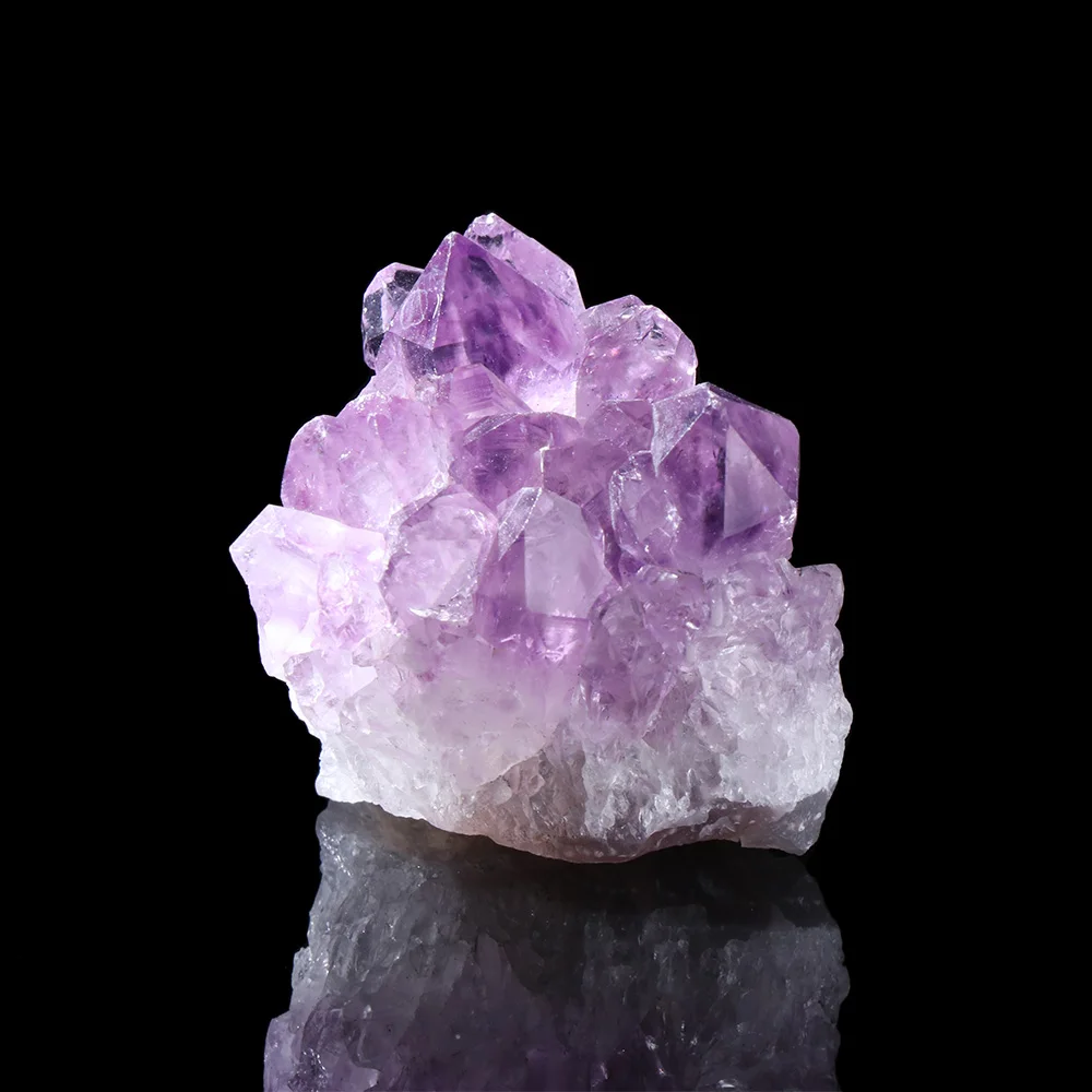 Natural Amethyst Cluster Quartz Crystal Mineral Specimen Healing Stone Rough PE