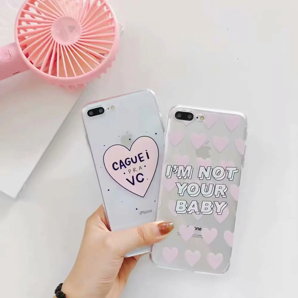 Soft TPU Cartoon lover star clear transparent phone case couple cover for Apple iphone 7 8 plus 11 pro max XR XS Max |
