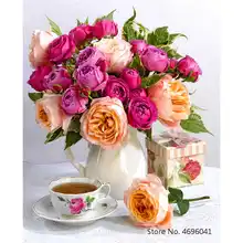 Картина по номерам рамки Раскраска по номерам домашний декор картины цветы ваза украшения RSB8171