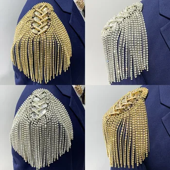 

one piece breastpin tassels shoulder board mark knot Epaulet patch metal patches badges applique patch for clothing GU-2560